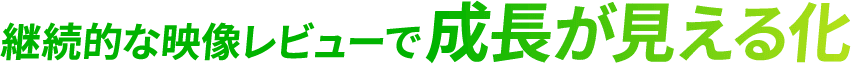 <div>継続的な映像レビューで<br>成長が見える化</div>